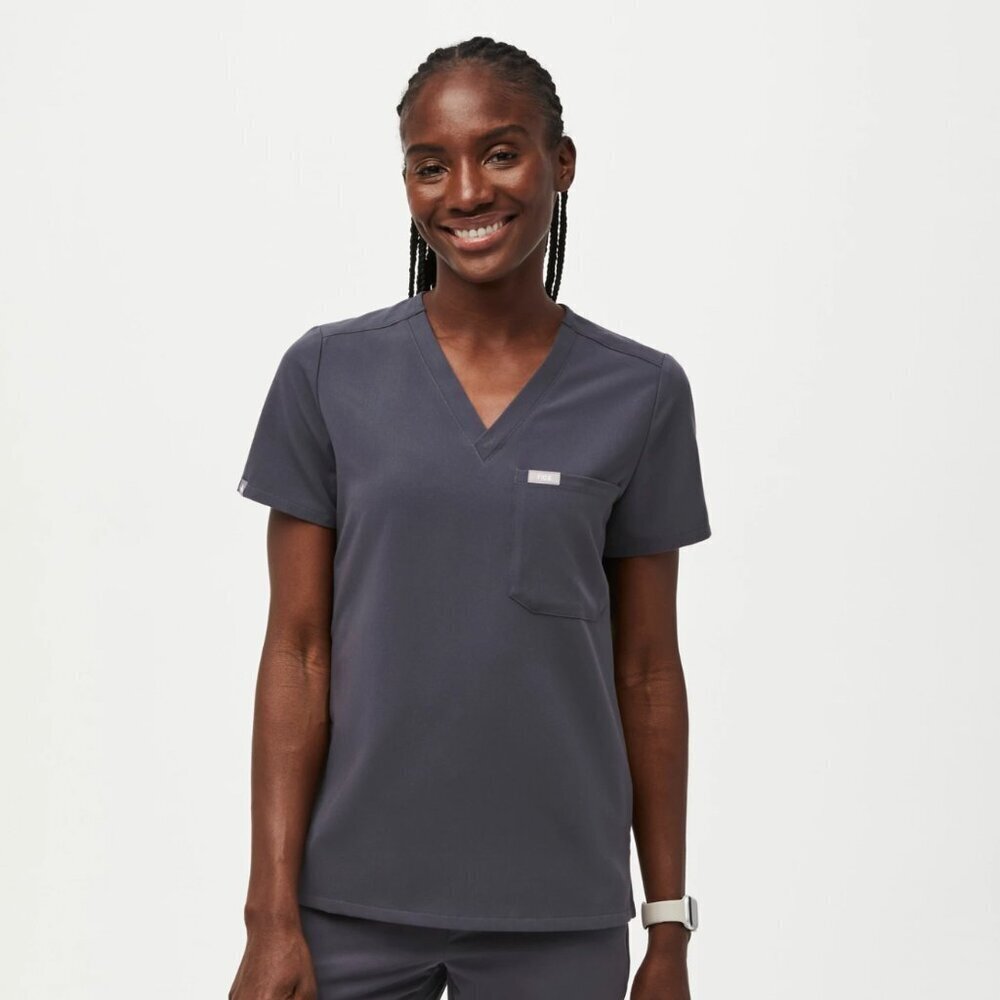 Figs Catarina One-Pocket Scrub Top Light Grey Size S - Picture 6 of 6